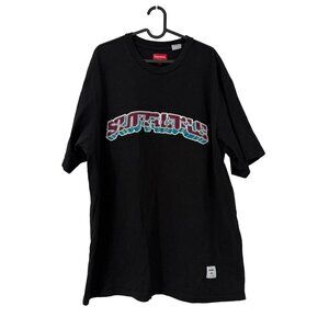 Supreme Bock Arc Embroidered Logo Short Sleeve Black T Shirt Mens XLarge